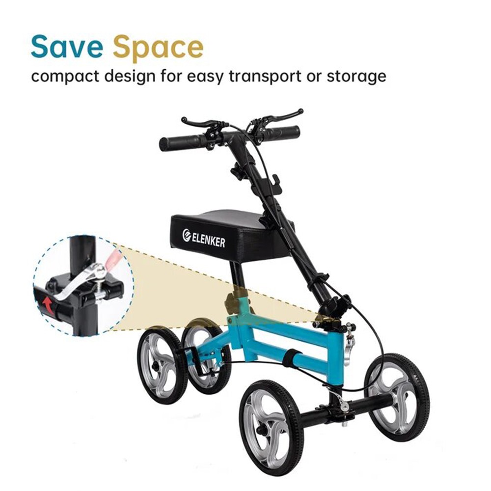 2026 Deluxe Medical Aid Knee Scooter Steerable Knee Walker Wheelchair Stand up