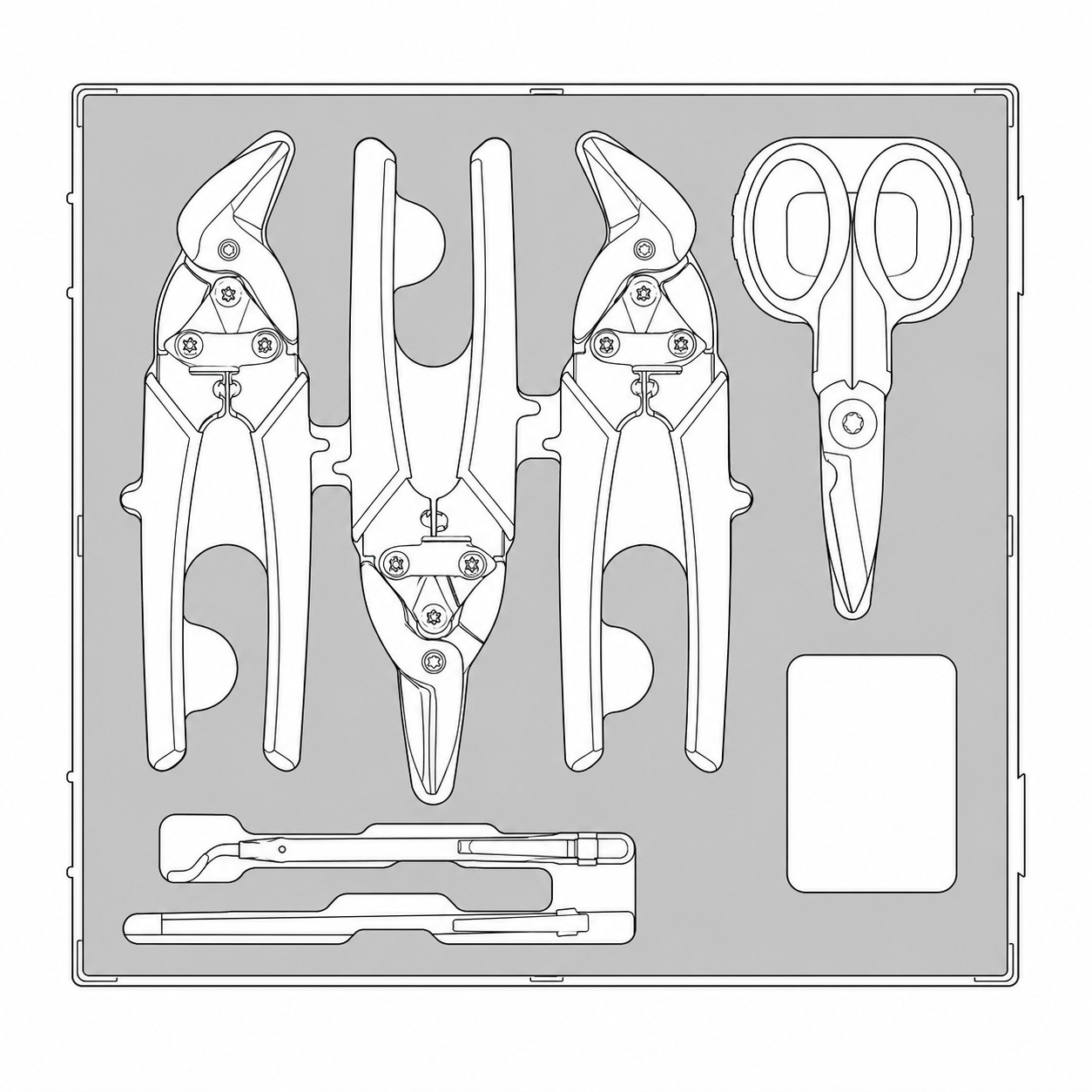 Teng Tools Industrial cutting tool set FOAM2 6 pieces TEDCT06