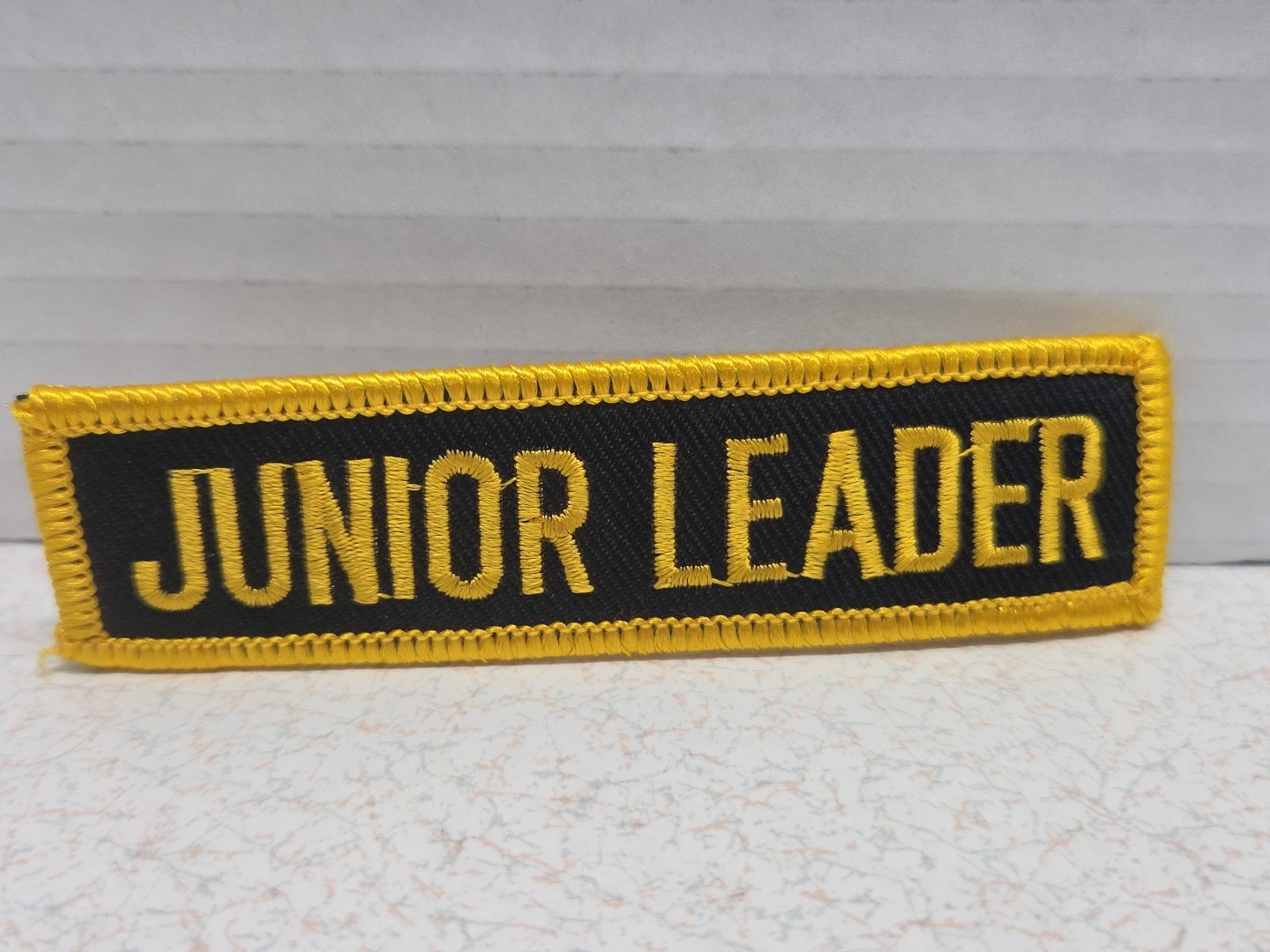Junior Leader Black And Gold Cloth Training Patch Embroidered 1” X 4”