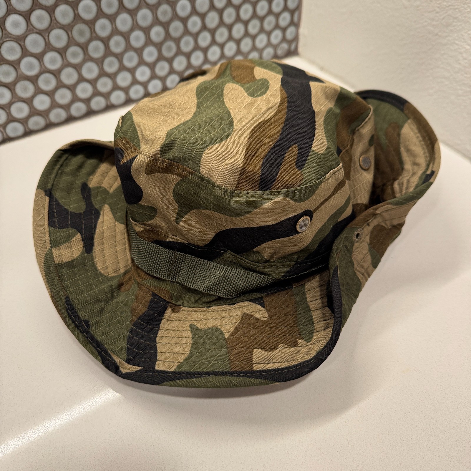 Camo Boonie Hat for Men Military Tactical Wide Brim Bucket UPF50+ Outdoor Hat