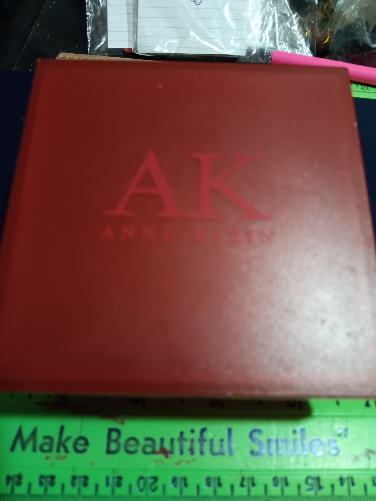 Anne Klein  RED Plastic Presentation display Storage Case- 3.75"x1.5" (23-1718)