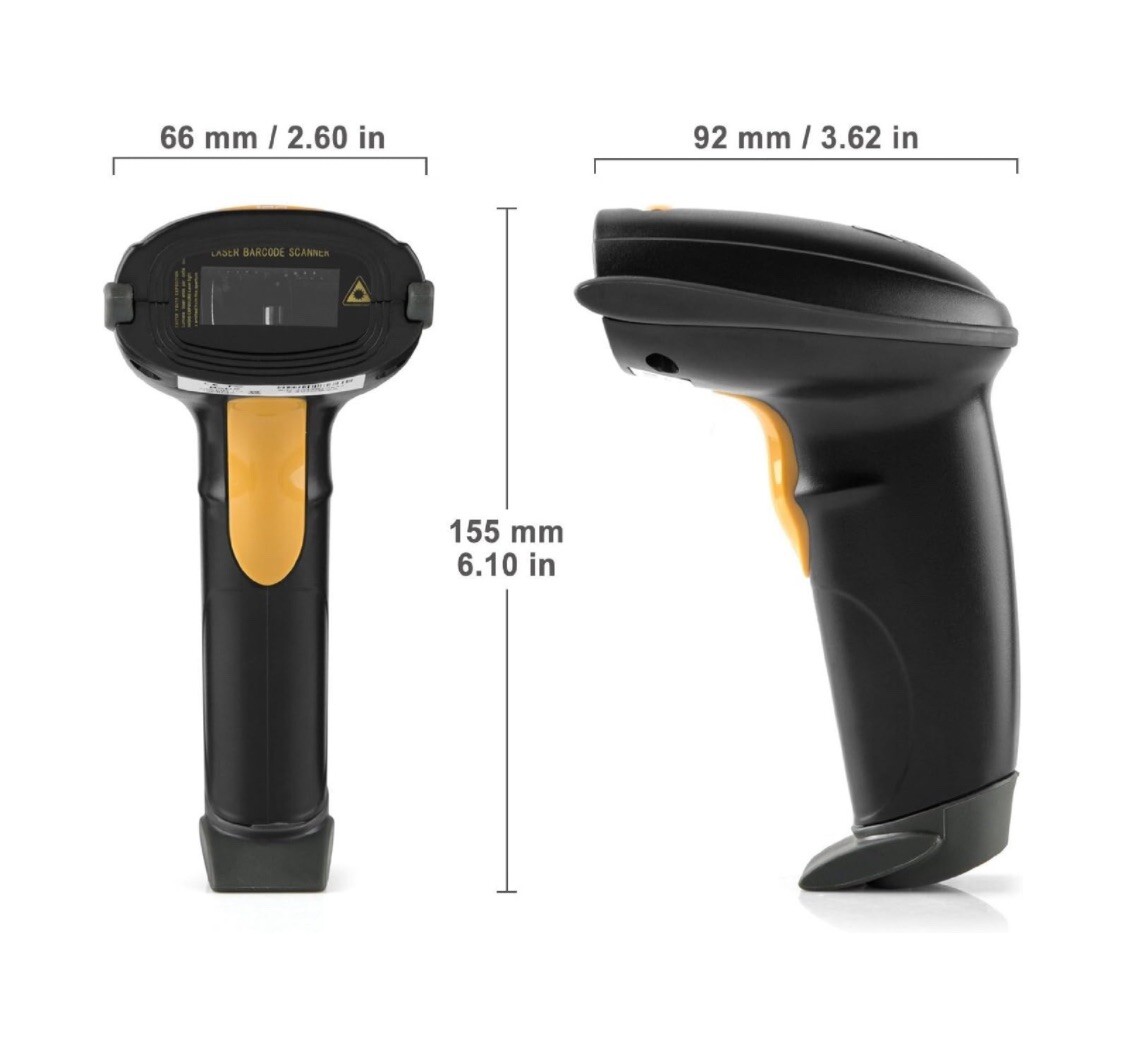 WoneNice USB Laser Barcode Scanner Wired Handheld Bar Code Scanner Reader Black