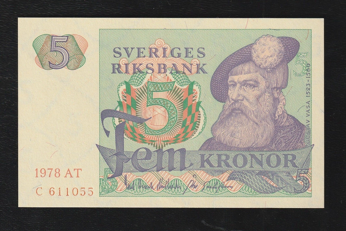 Sweden, 5 Kronor, 1978, P-51, UNC Banknote, Gustav Vasa