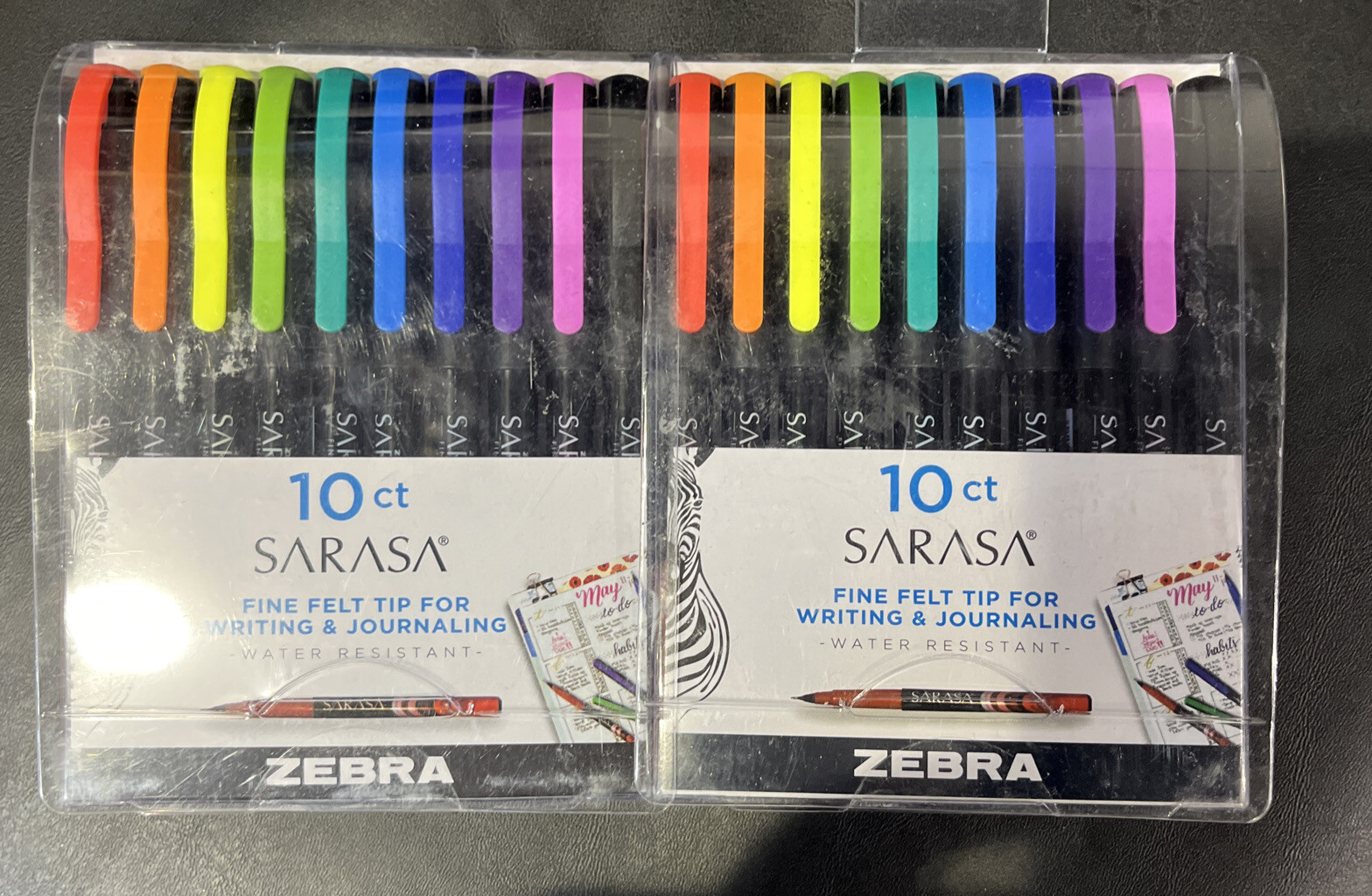ZEBRA FINE FELT TIP FOR WRITING & JOURNALING  10ct ( 2 Packs ) Multi Color
