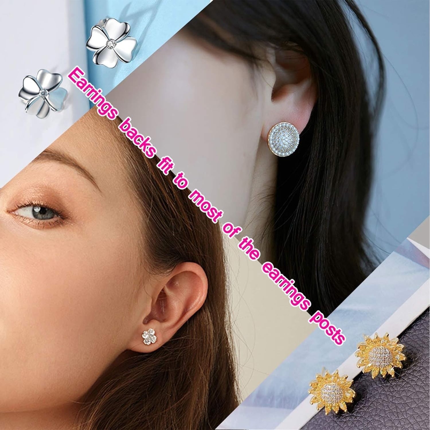 450PCS Earring Posts Stainless Steel Flat Pad,Hypoallergenic Stud Earrings with
