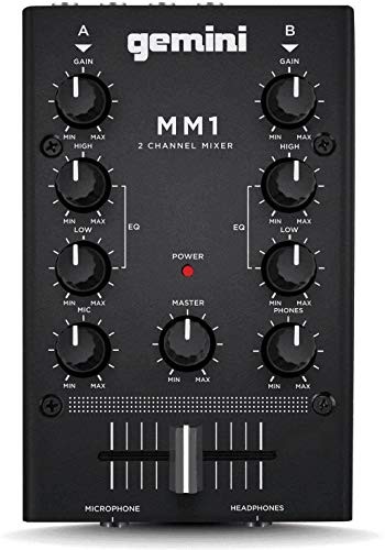 Gemini MM1BT 2-Channel Professional Analog DJ Mixer with Bluetooth Input