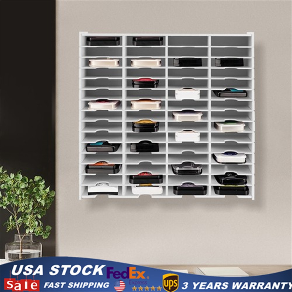 Ink Pad Storage Rack 60 Grids Inkpad Storage Box White Stamp Pad Organizer Rack