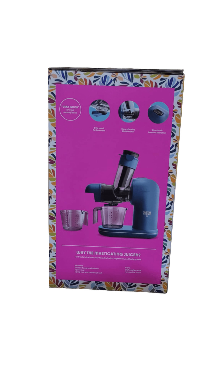 Tabitha Brown Electric Masticating Juicer Dark Teal Blue