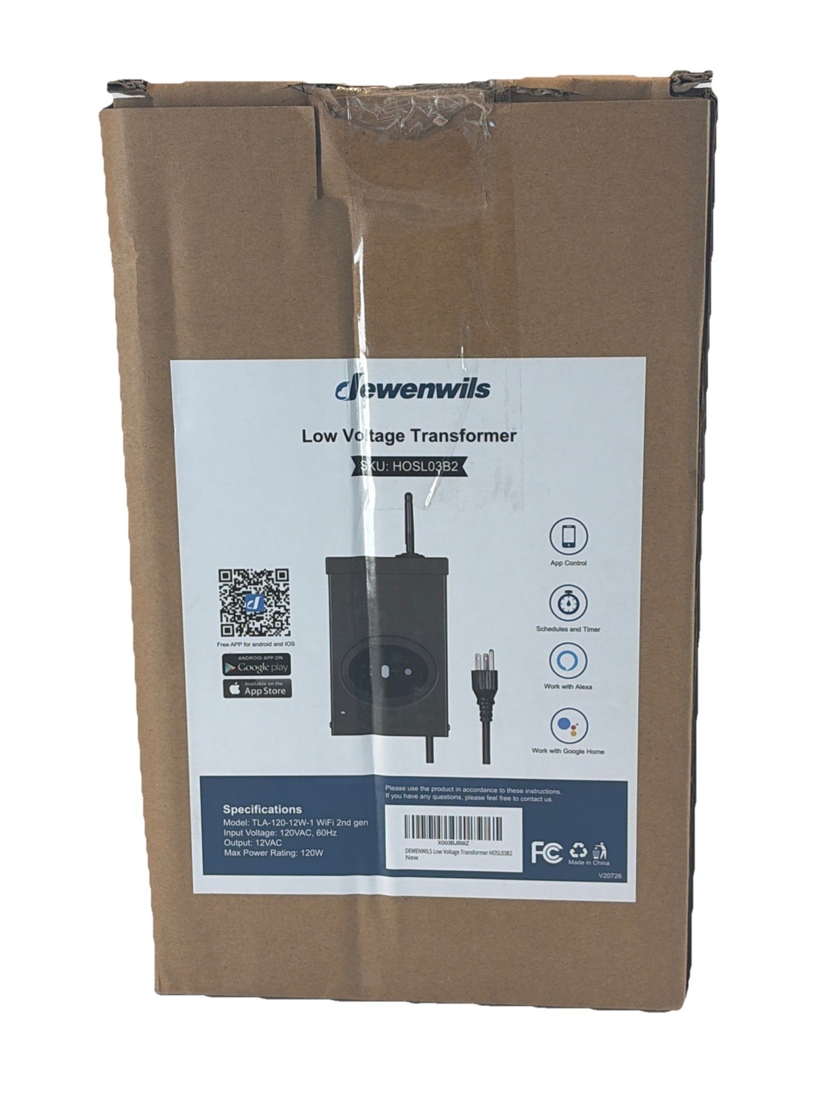 Dewenwils HOSL03B2 TLA-120-12W-1 Black App Control WiFi Low Voltage Transformer