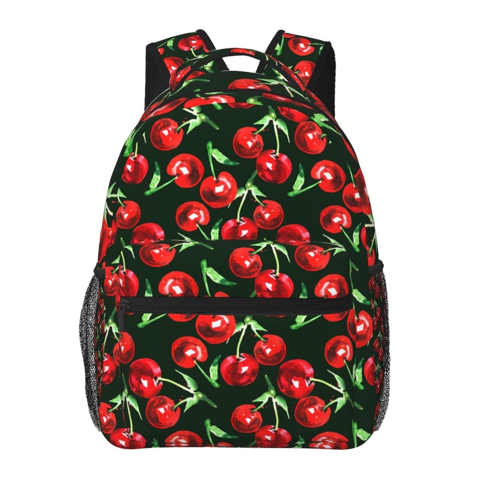 UEQIKI Cherry Watercolor Lightweight Travel Backpack With Zipped Front Pocket...
