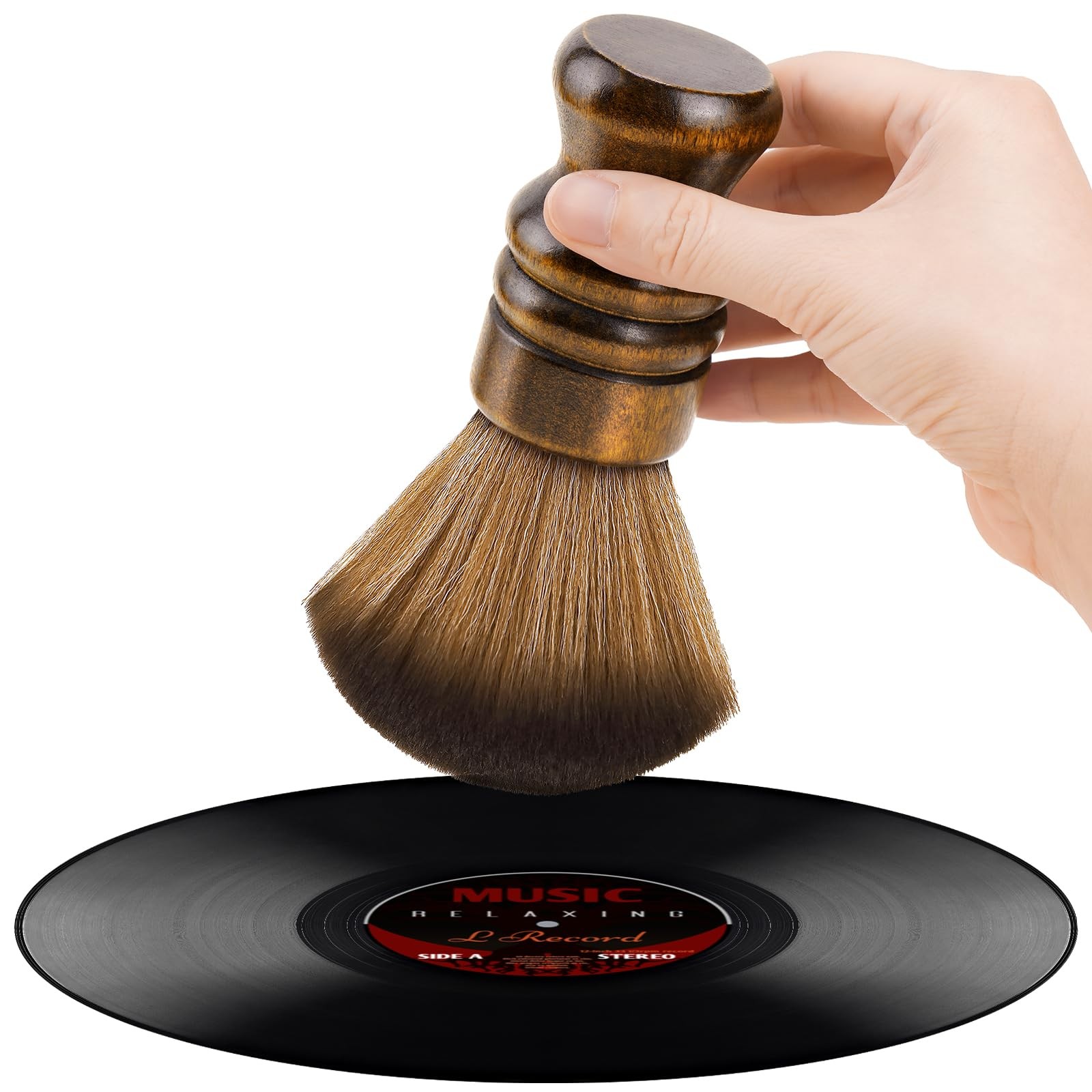 NiHome Vinyl Record Cleaning Brush, Anti-Static Soft LP Large, Brown