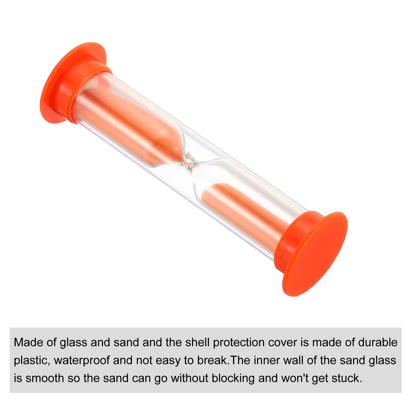 3 Minute Sand Timer, 4Pcs Small Sandy Clock, Count Down Sand Glass Orange