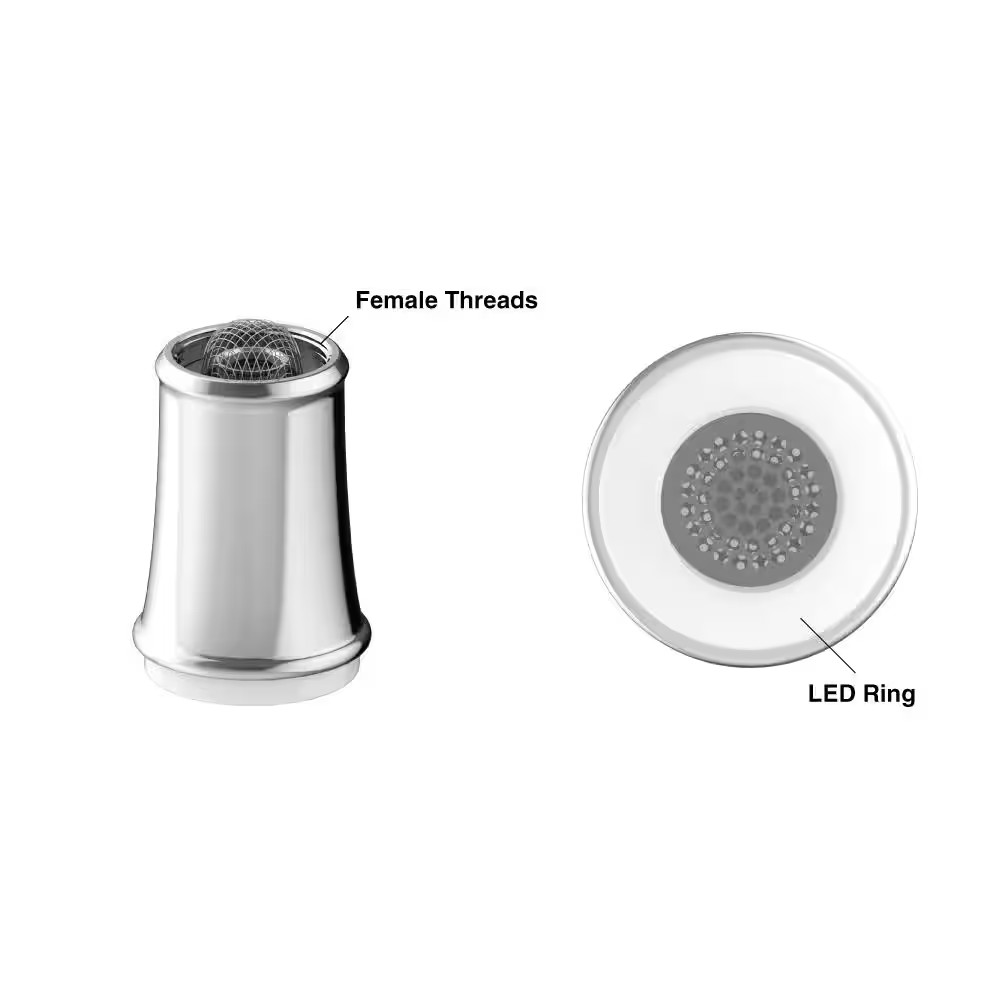 Mandouri 1.2 GPM LED Bathroom Sink Faucet Aerator in Chrome