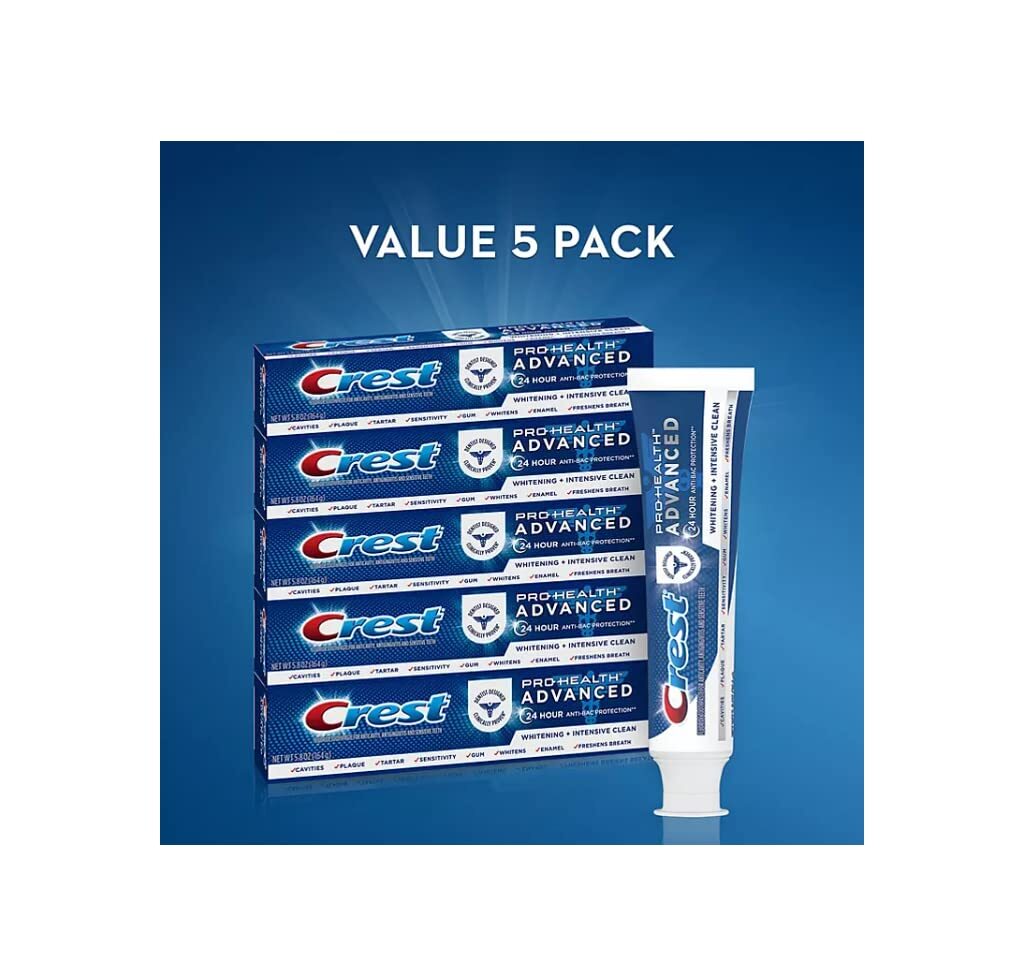 Crest Pro-Health Toothpaste, Advanced White for Teeth Whitening (5.8 oz, 5 pk.)