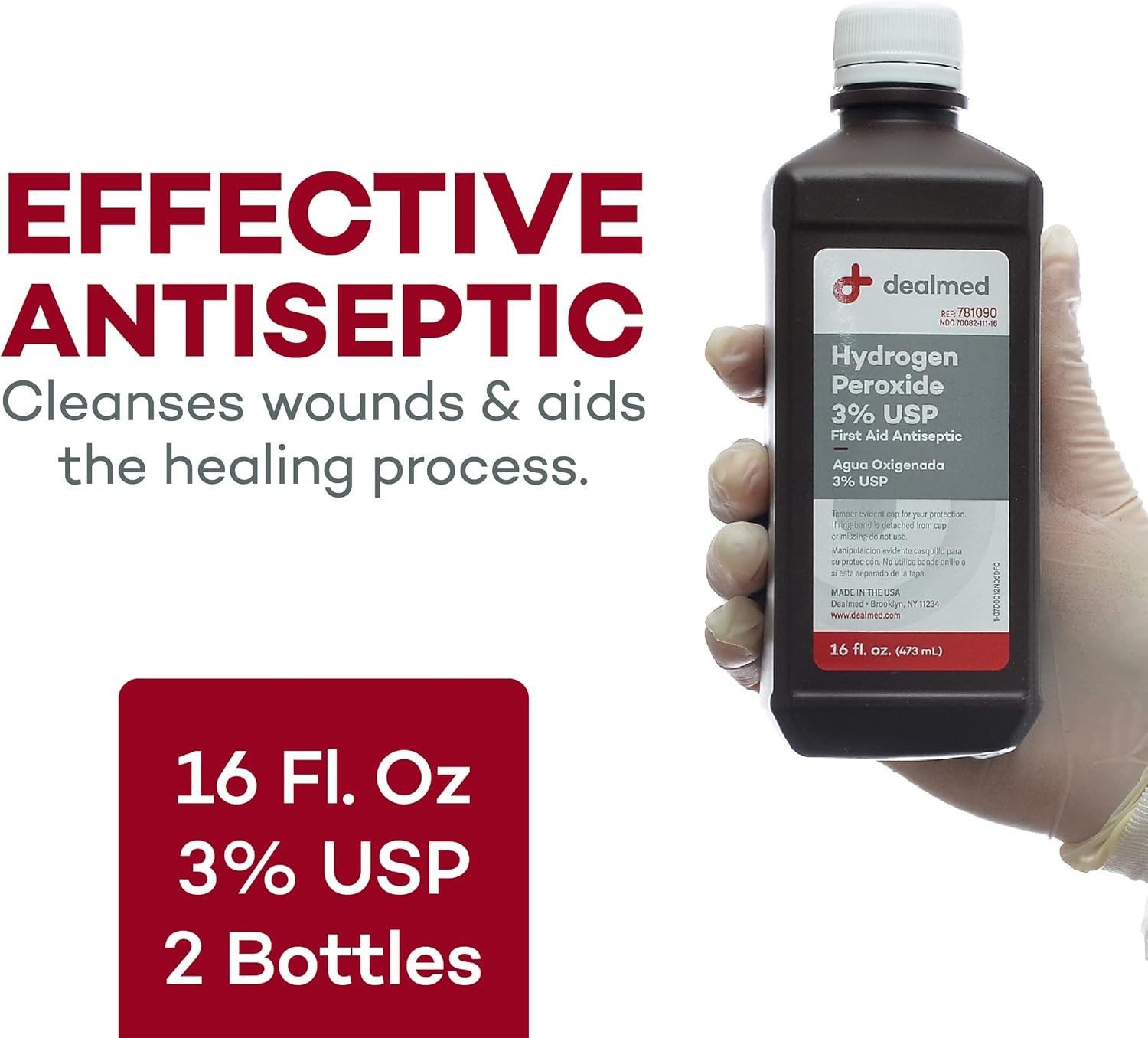 Hydrogen Peroxide 3% USP – 16 fl. oz. Made Hydrogen Peroxide Cleaner, Hydrog...