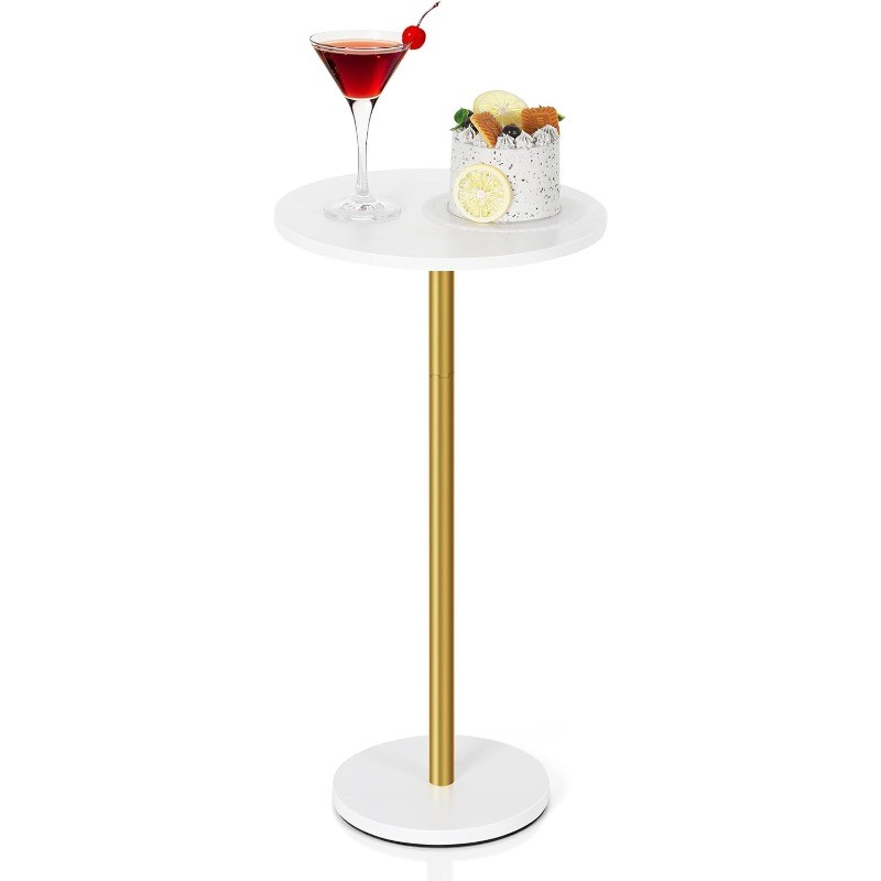 Small Side Table for Small Spaces Round Pedestal Coffee Cocktail Table White