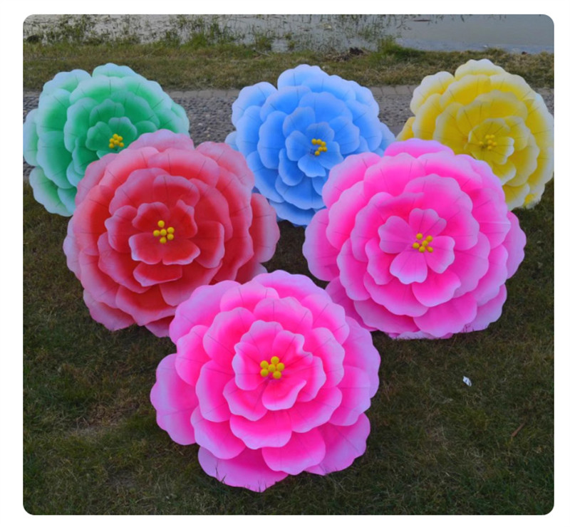 3D Flower Design Silk Peony Floral Parasol Bamboo Umbrellas Cosplay Party Show