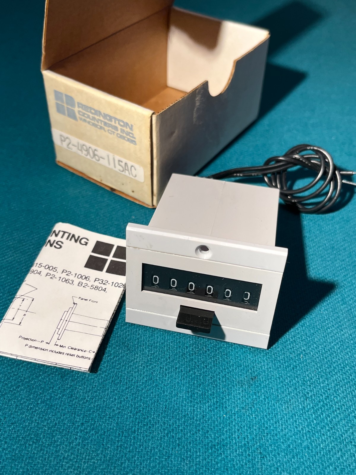 Electromechanical Counter, 6-Digit, 115VAC, panel reset