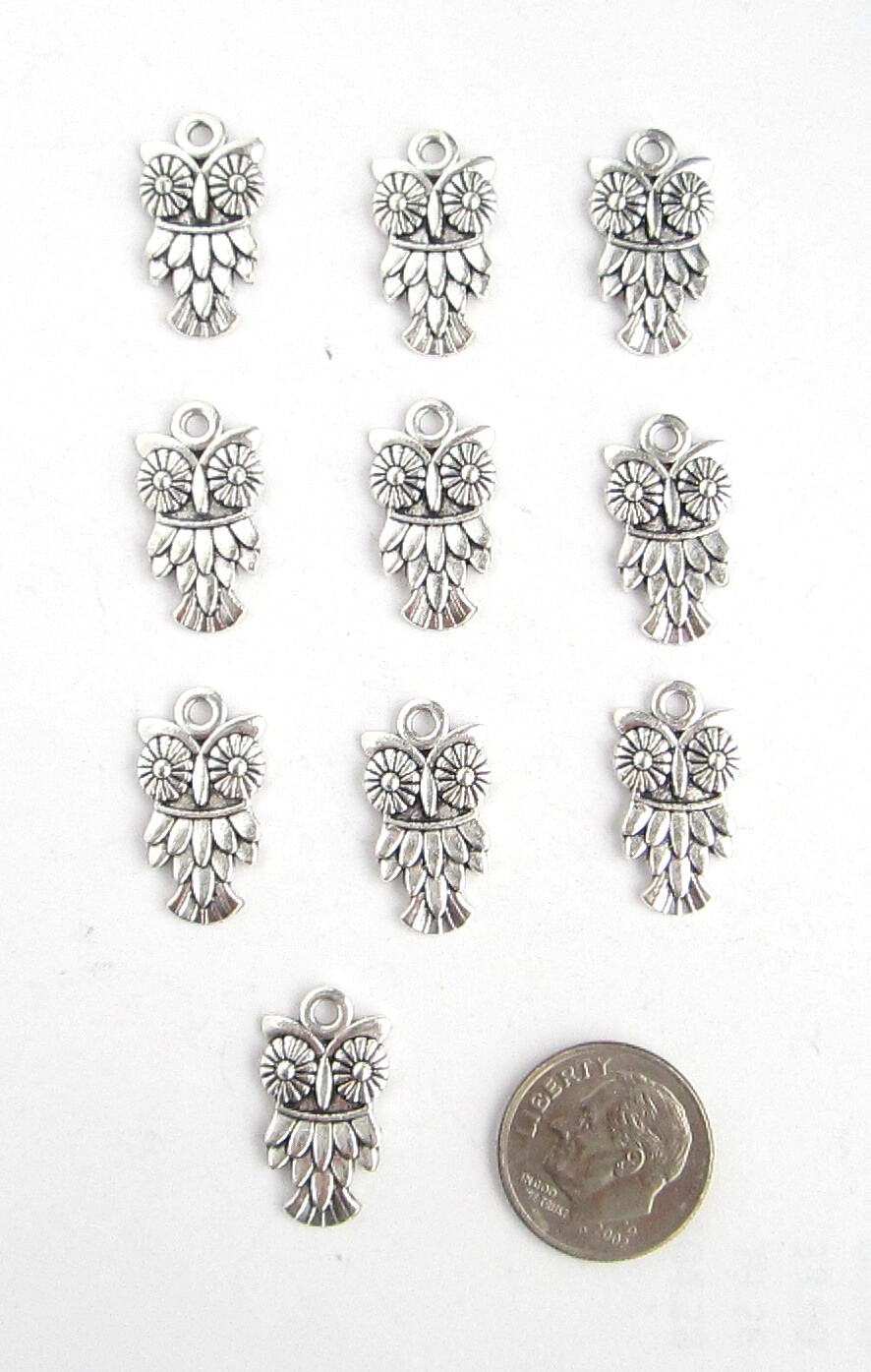 20 NEW TIBET SILVER  "FANCY OWL" CHARMS CUTE