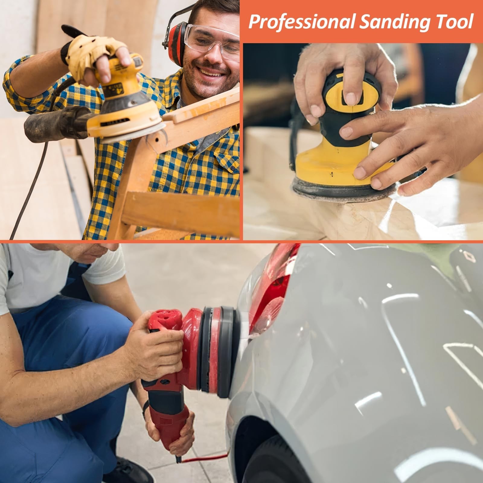 4 Pack 5 Inch 8 Holes Foam Sanding Pads, Soft Density Interface Pad, Hook and...