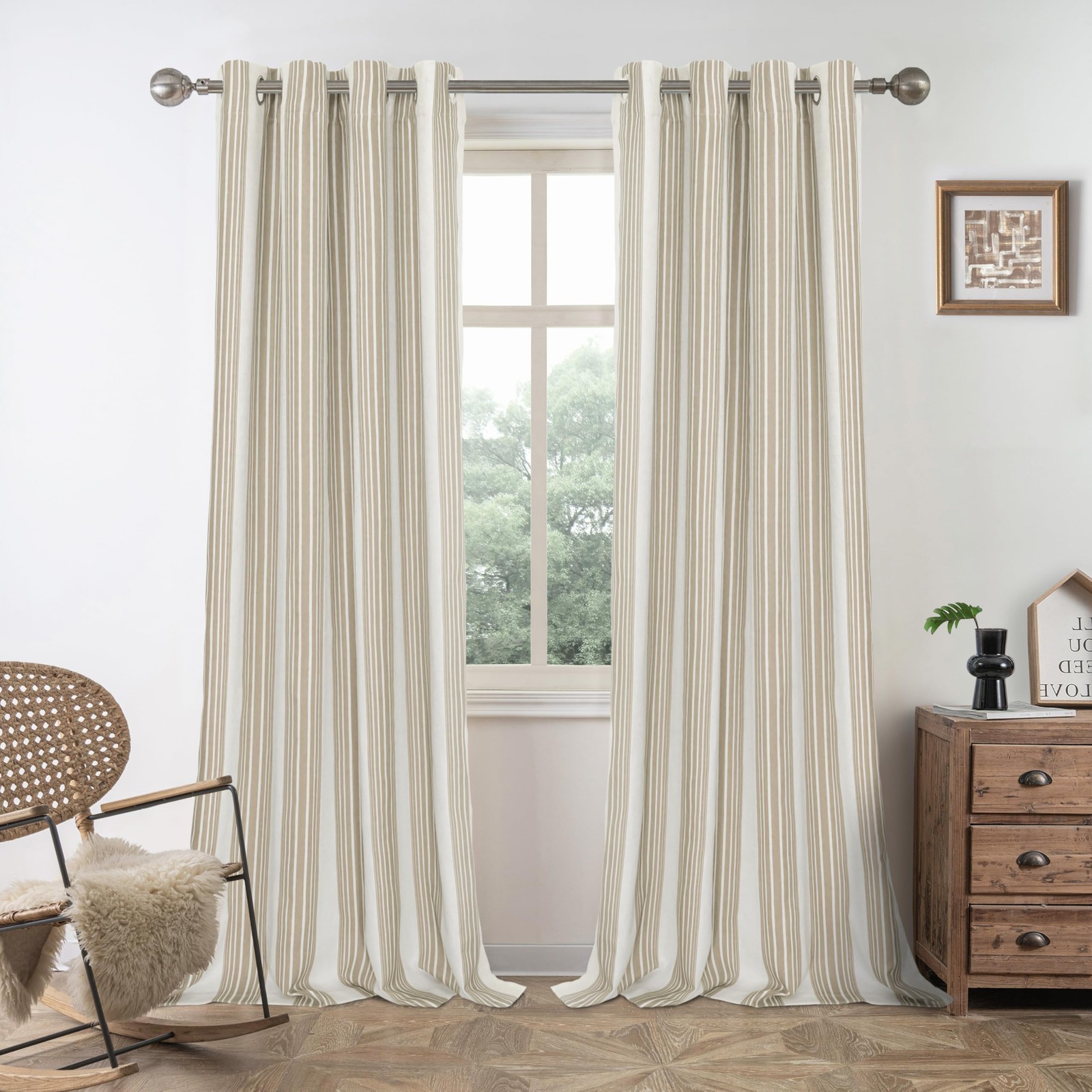 DriftAway Chris Linen 100% Blackout Curtains with Thermal and Sound Reducing Lay
