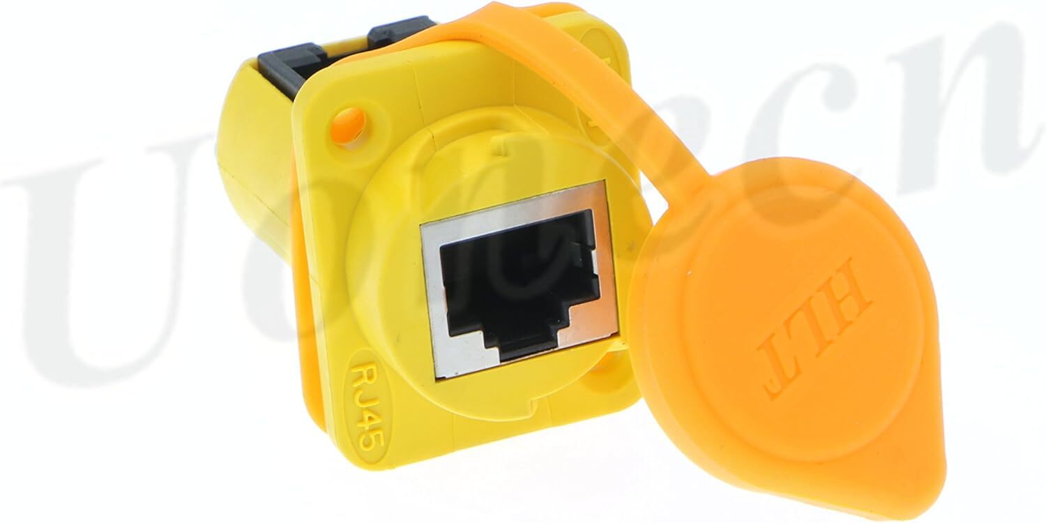 RJ45 IP65 90 Degree Elbow Waterproof Dust Dust Plug Panel Mount Connector