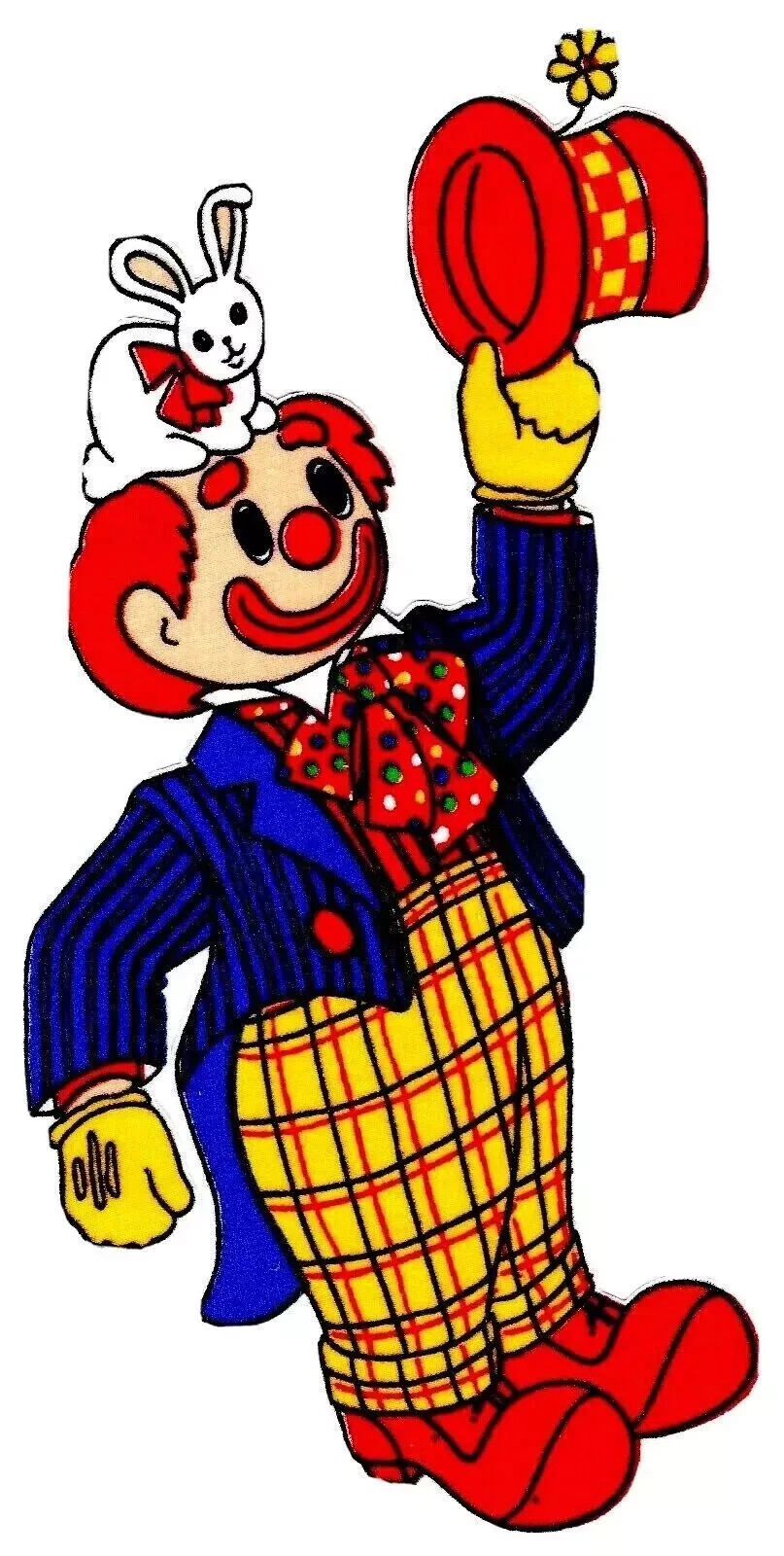 magician birthday clown fabric applique iron on not embroidered 10 inch USA made