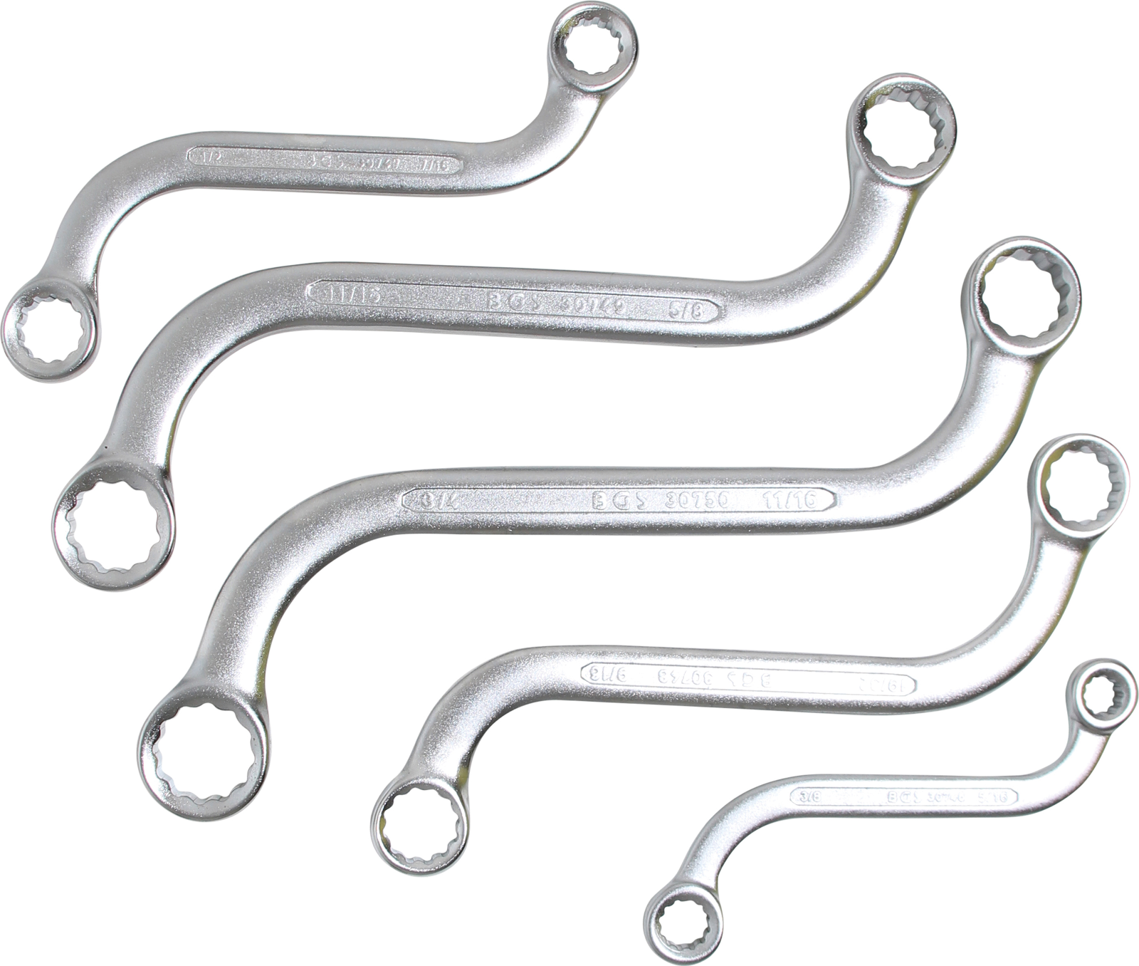 BGS - S Type - SAE Imperial Double Ring Spanner Set - 3/8" - 3/4" - 32150