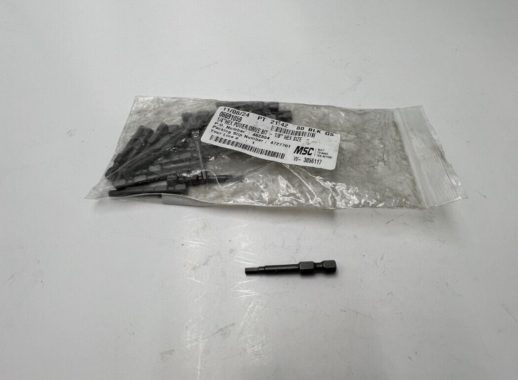 (QTY 24) APEX Power Drive Bit AM-04/06691059 1/4 Inch x 1/8 Inch Hex Size