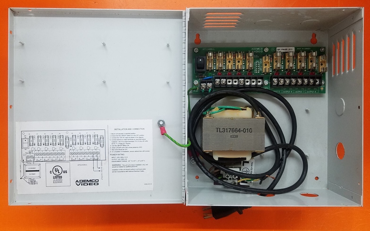 ⭐️⭐️⭐️⭐️⭐️Used Ademco CCTV Video Power Supply APS2408UL