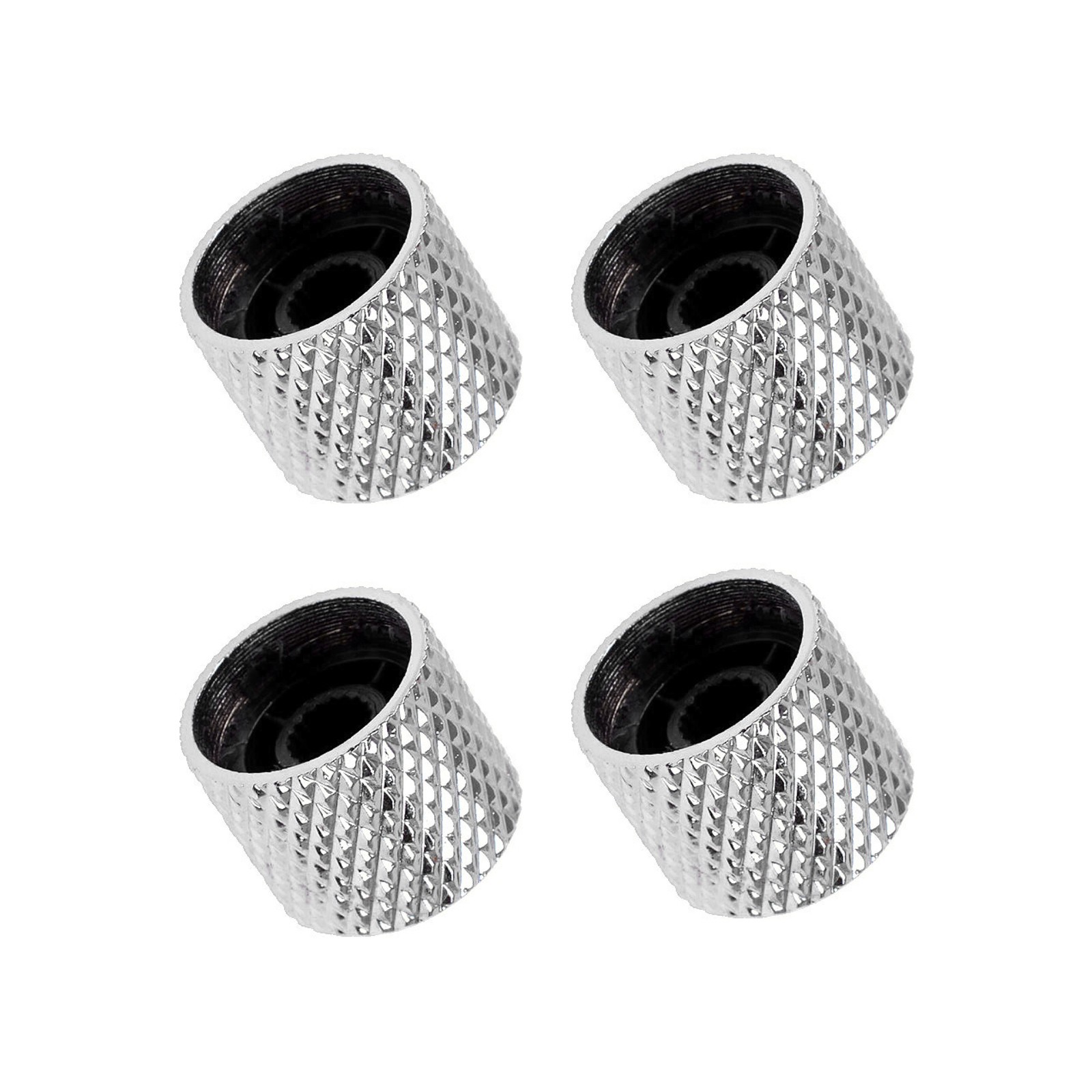 4Pcs Electric Guitar Bass Parts Dome Tone Volume Control Knobs Metal Silver c