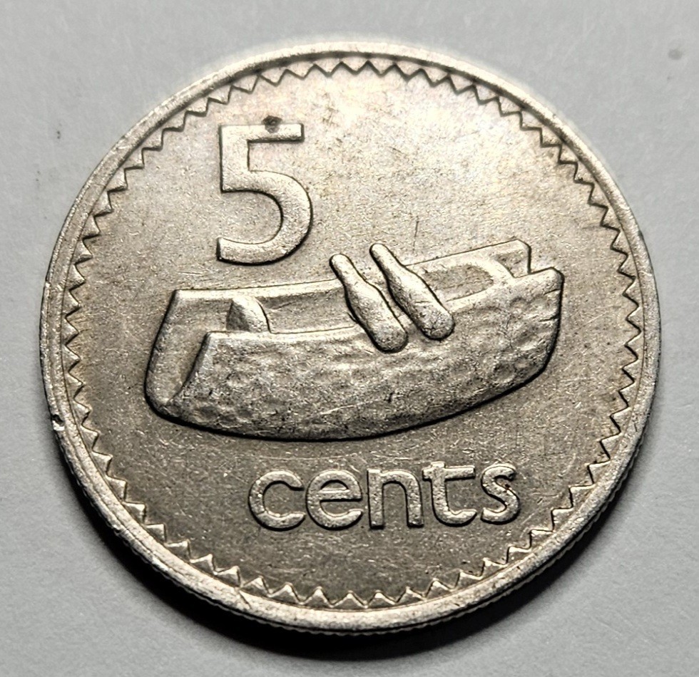 1978 Fiji 5 Five Cents - Copper Nickel Coin - KM# 29 - Fijian - World Coin