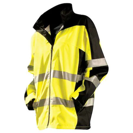 Occunomix Sp-Brj-Yl Rain Jacket With Hood, Polyester, Class 3 R, Yellow, L
