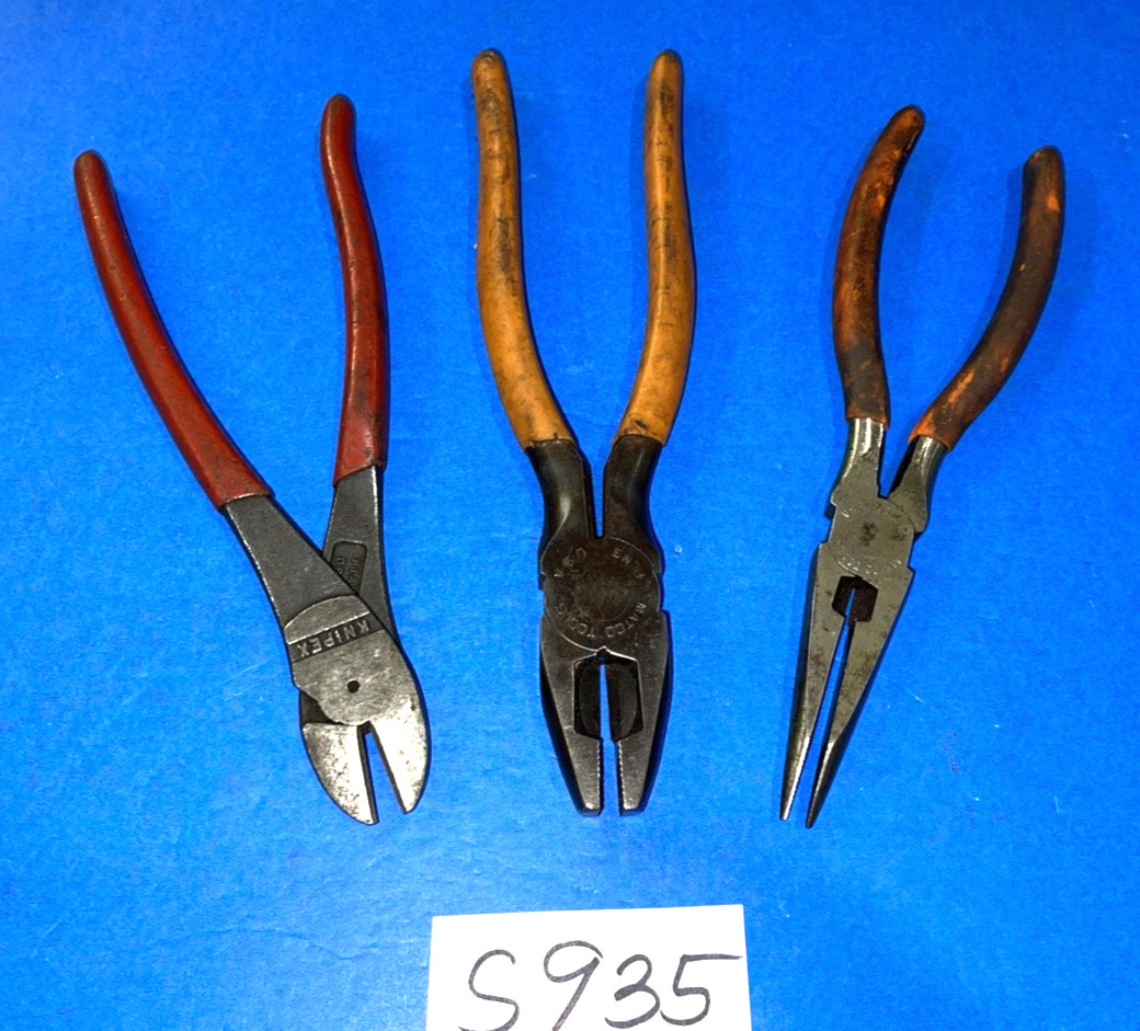 MATCO TOOLS 3 PIECE NEEDLE NOSE WITH CUTTER, LINEMANS, KNIPEX DIAGONAL CUTTER