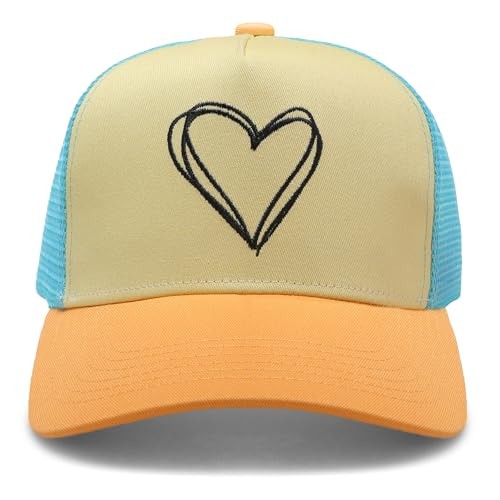 Embroidered Baseball Cap for Women - 2025 Trendy hat Adjustable Cute Love Heart