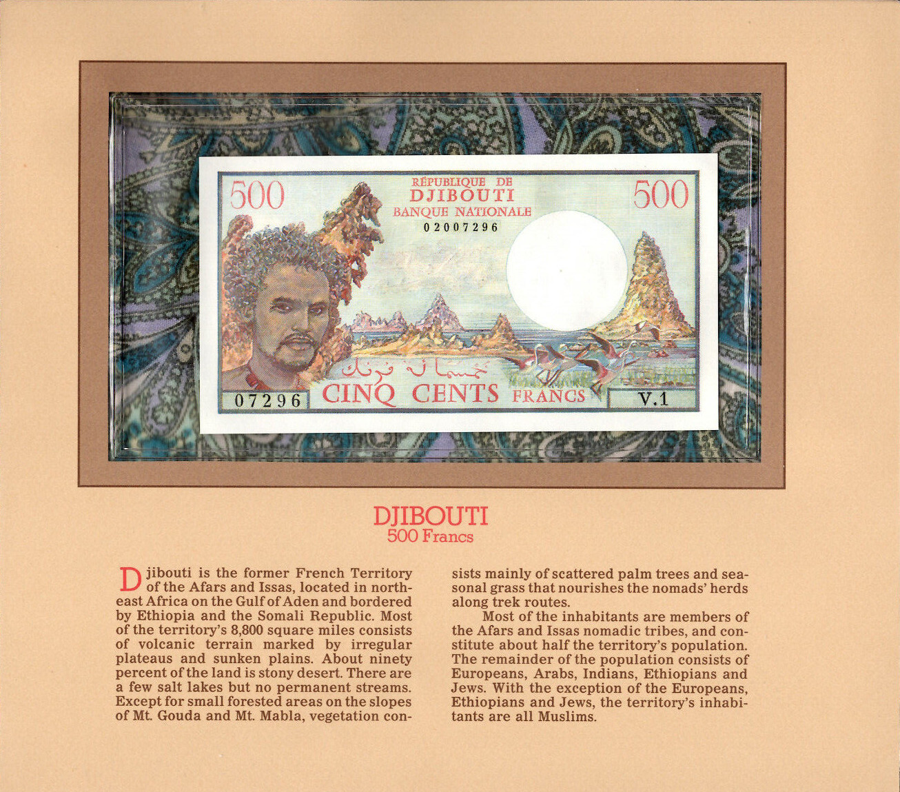 Most Treasured Banknotes Djibouti 1979 500 Francs P-36a UNC V.1 2007 Birthday