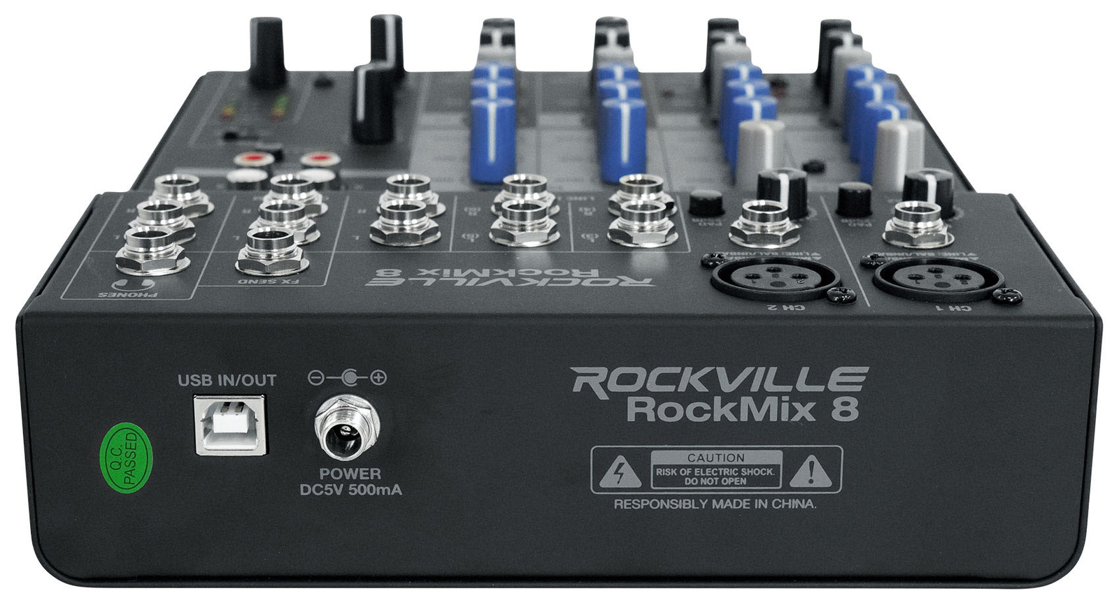 Rockville ROCKMIX 8 Channel Mixer w USB Recording Interface+Compressor+Bluetooth