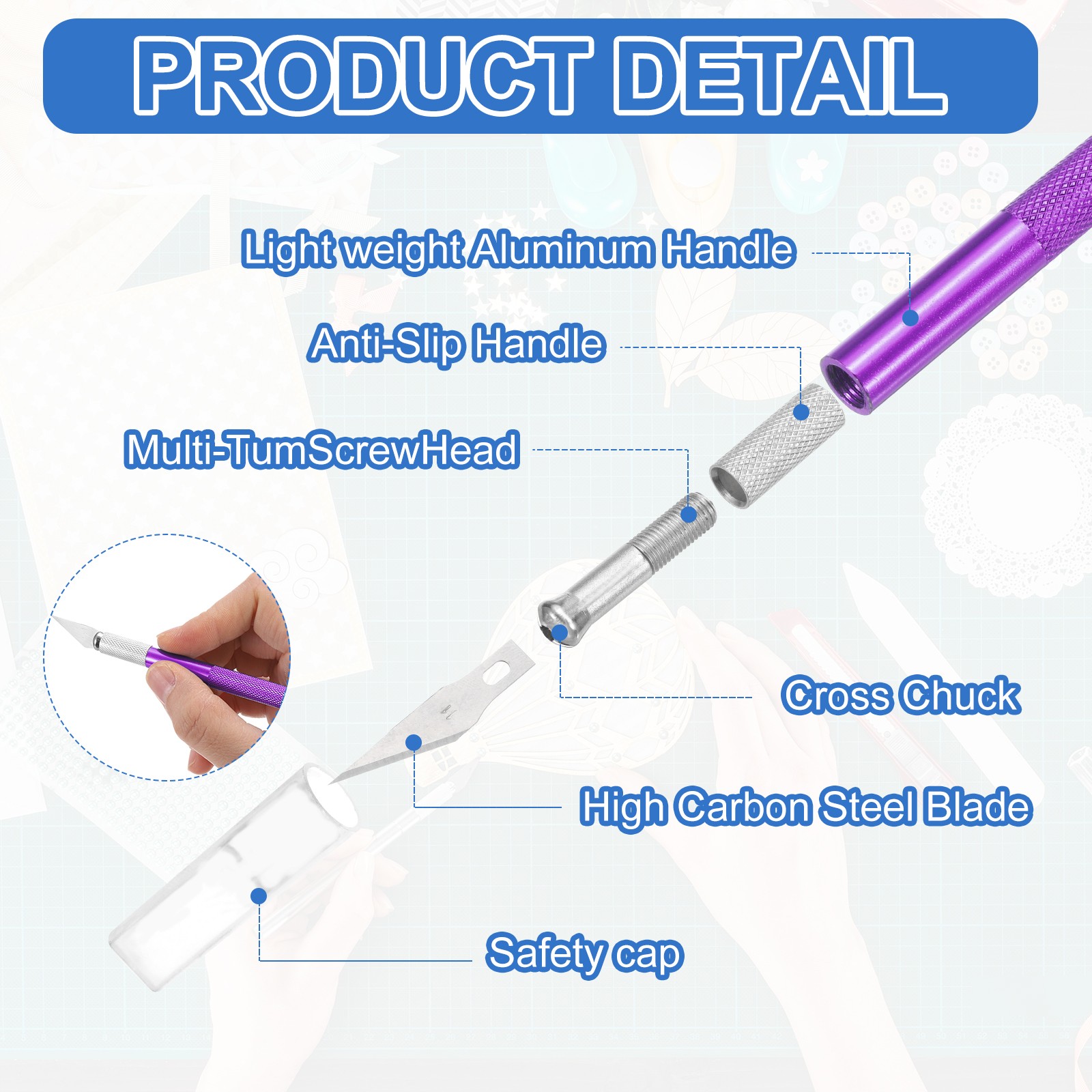 44 Pcs Exacto Knife Set (Purple)
