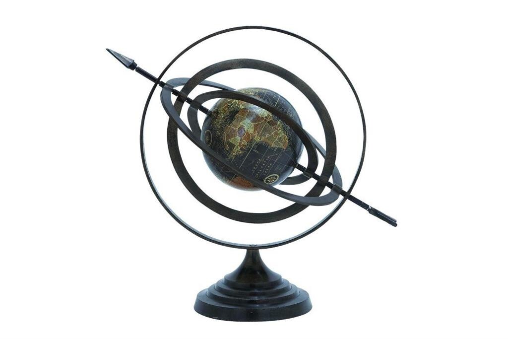 19” Black Finish Metal Armillary Sphere Metal Armillary Globe Astro Globe Compas