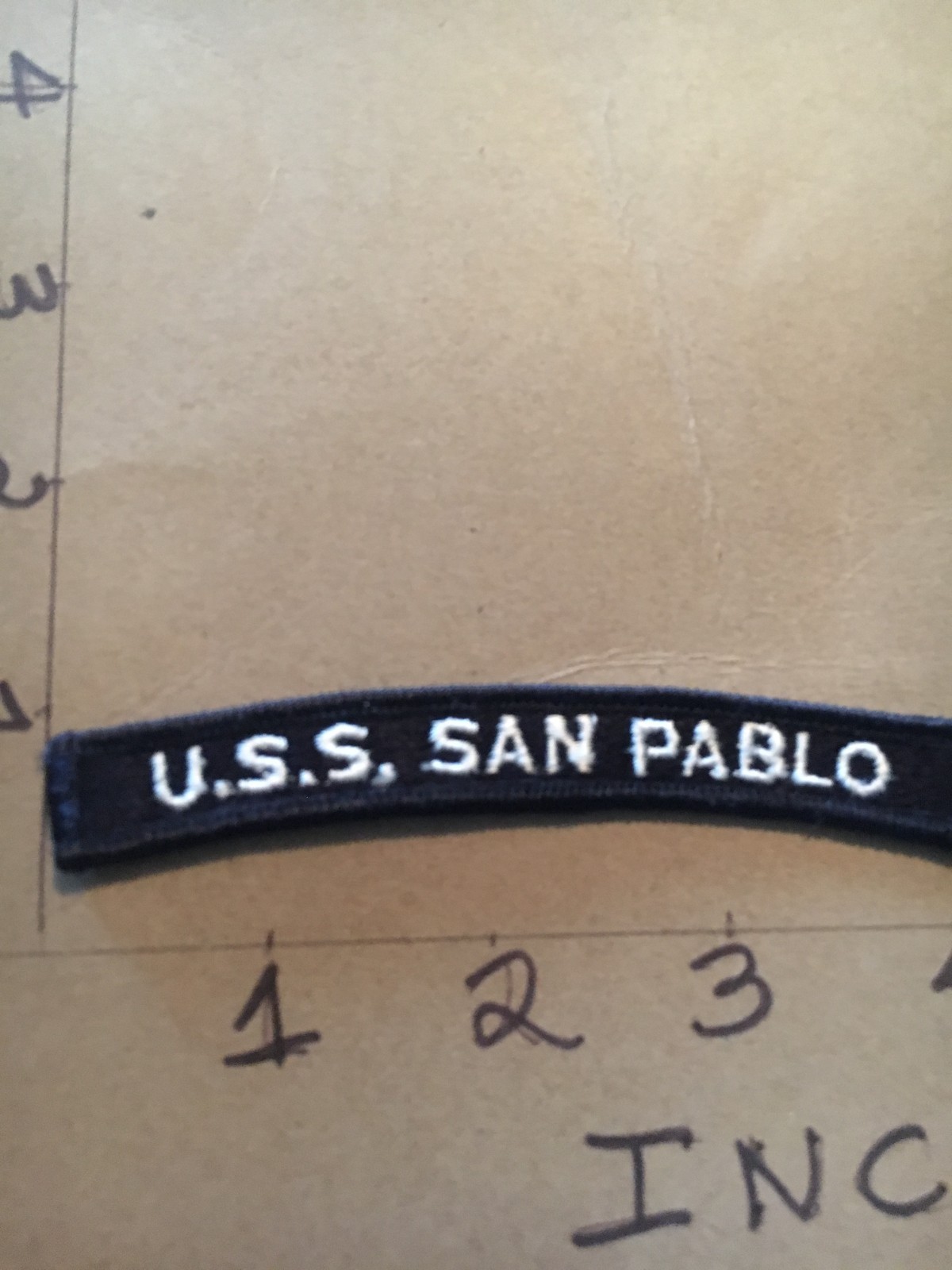 US NAVY SHOULDER STRIP TAB *** rocker *** Patch USS San Pablo