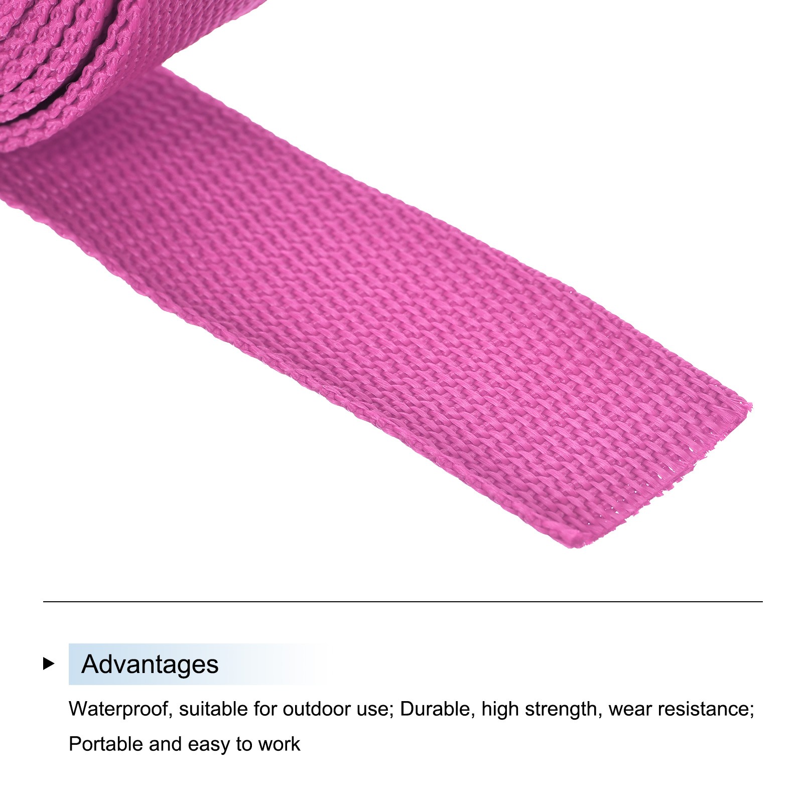 Lightweight Polypropylene Webbing Strap 0.8" 10 Yard Backpack Plum Red