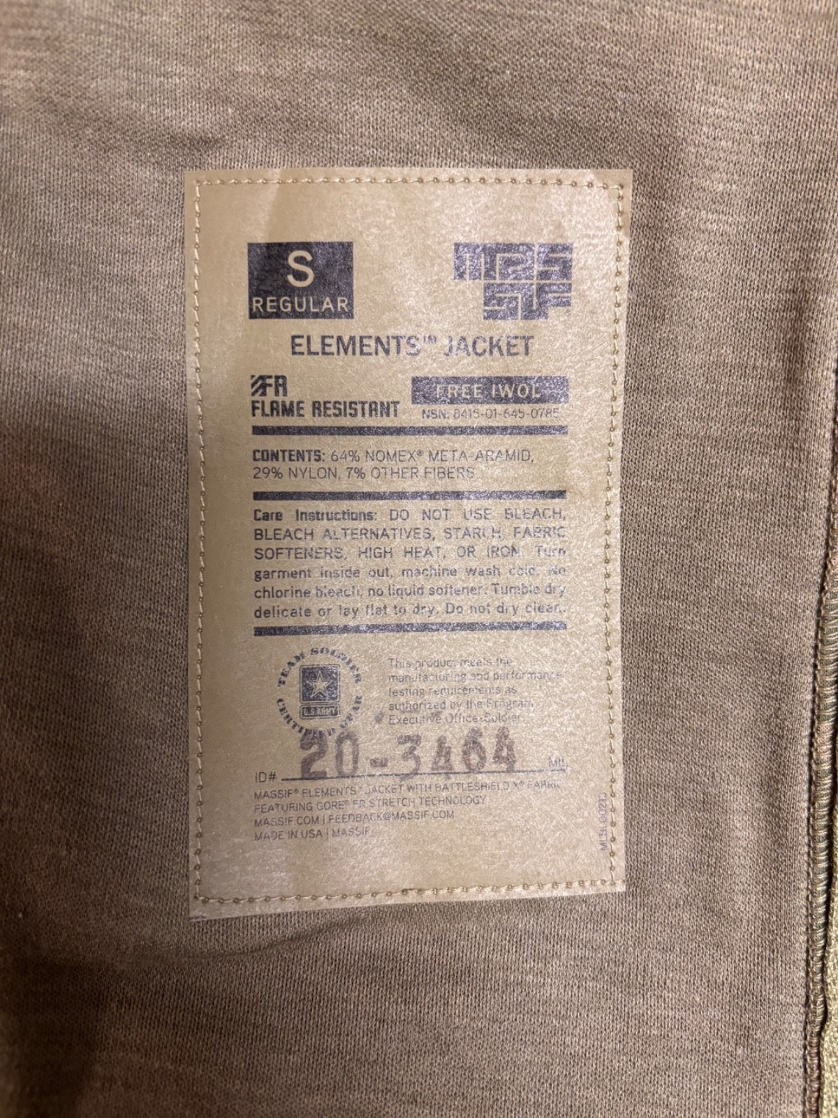 Massif IWOL jacket size Small new with tags