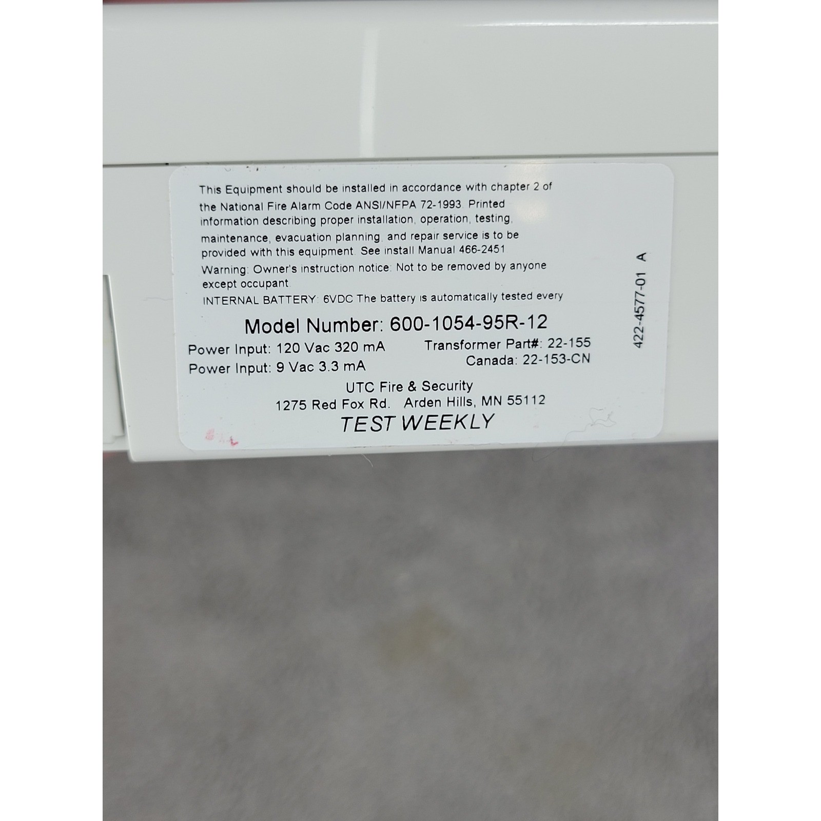 GE Simon XTi Wireless Security Control Panel 600-1054-95R-12 White Touchscreen