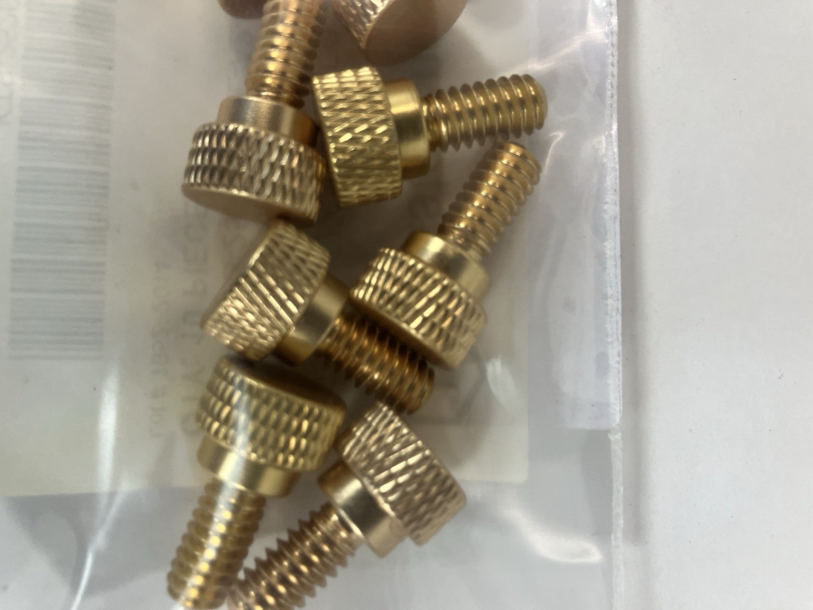 1/4-20 x 1/2" Knurled Thumb Screws 10 Pieces Aluminum Gold Anodized Finish