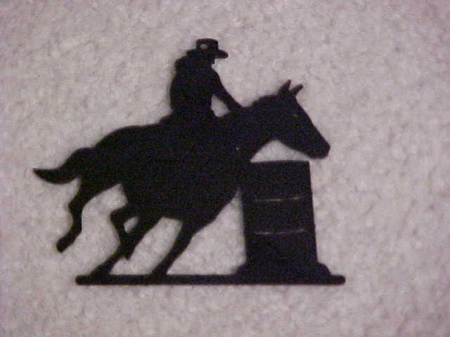 BARREL RACER METAL ORNAMENT  & 5 RED FOAM WESTERN COWGIRL BARREL RACERS NEW!