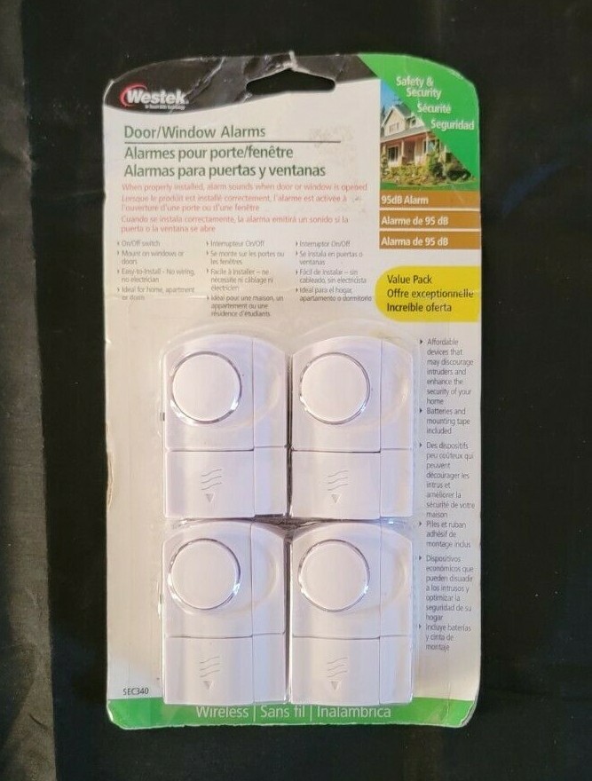Westek SEC340 Door & Window Vibration Alarm 4 Pack