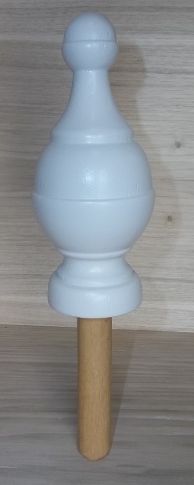 BED POST KNOB, WOODEN, LOT OF 4, BEIGE COAT