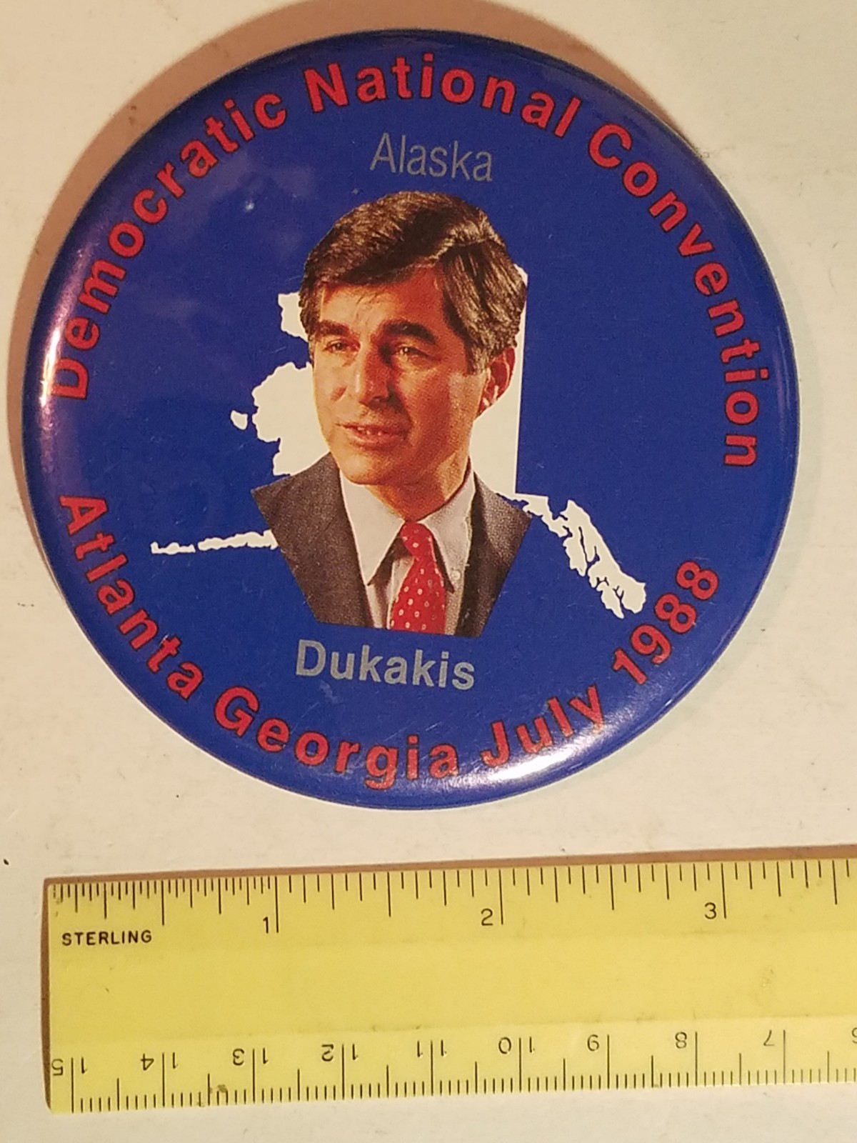 Alaska Dukakis Democratic National Convention Pinback Button
