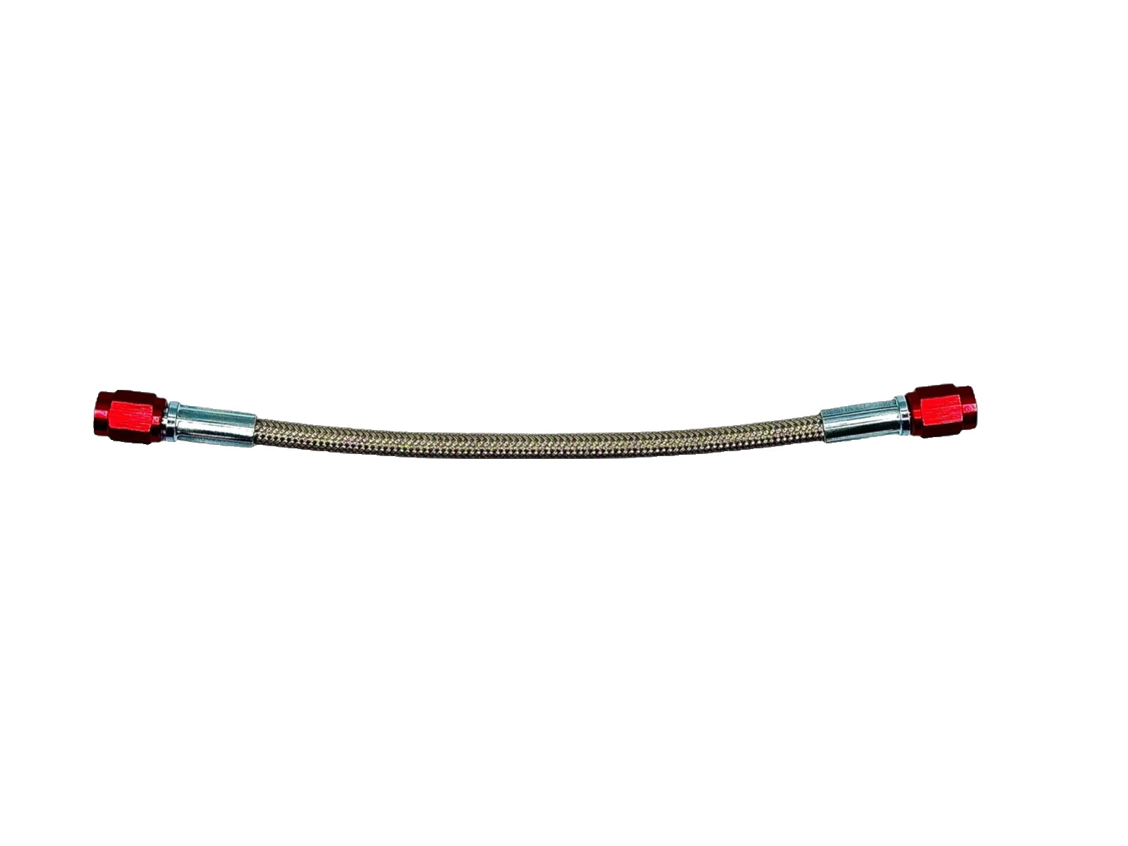 3AN NITROUS OXIDE/FUEL LINE 10" STAINLESS STEEL BRAIDED RED ENDS