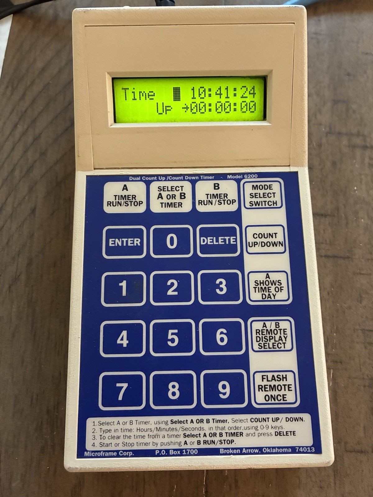 6-Digit Microframe Count Up or Count Down Display Timer w/ Power Cable